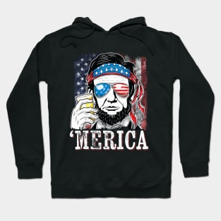 Patriotic Lincoln Merica 4th of July Hoodie